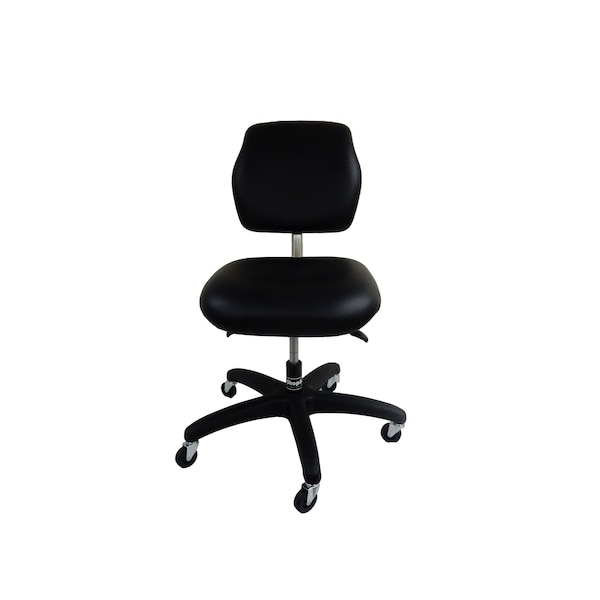 Production Chair Desk Vinyl Seat Backrest Deluxe Ergonomic Adj. 300 lbs. seat cap. Locking Casters